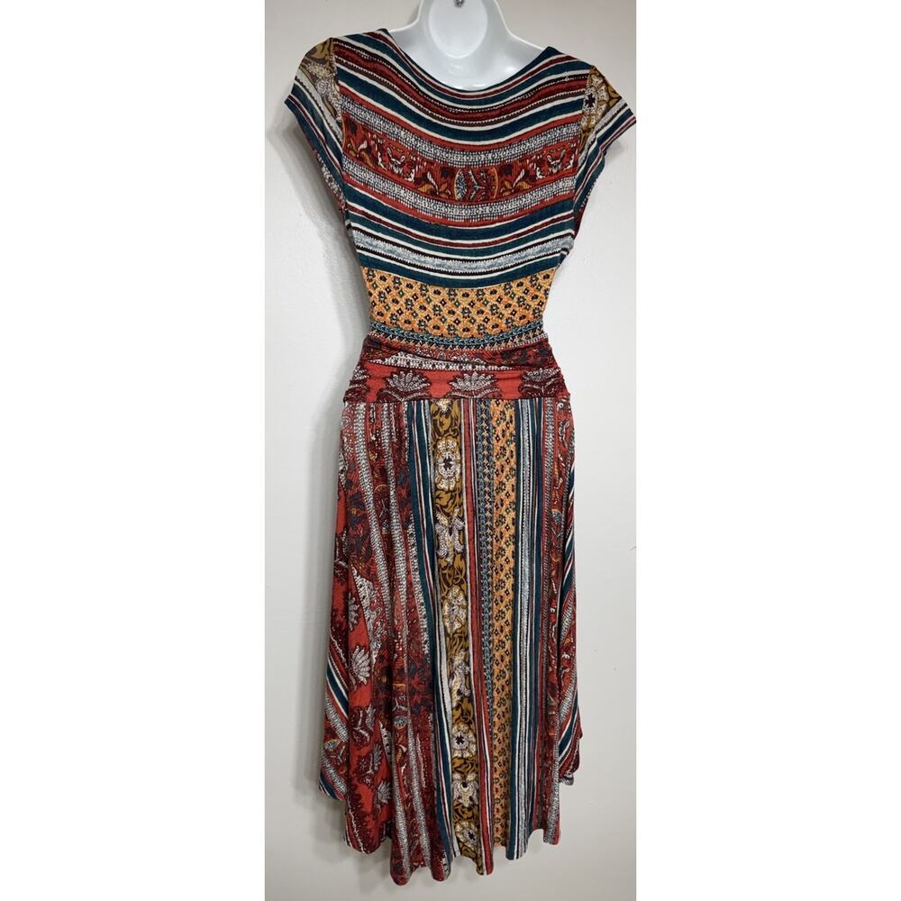 Anthropologie Maeve Tamera Surplice Dress Midi Fit Flare Women’s XS Sleeveless - Picture 6 of 10
